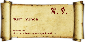 Muhr Vince névjegykártya
